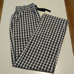 New black/white gingham pajama pants